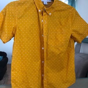 Boys Old Navy yellow polka dot short sleeve
